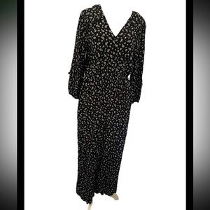 Madewell Long Sleeve Navy Floral Jumpsuit Medium